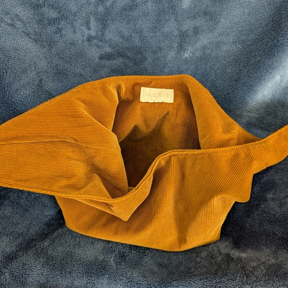 Merit Signature Cosmetic Corduroy Tote Bag in Mustard - Picture 4 of 6